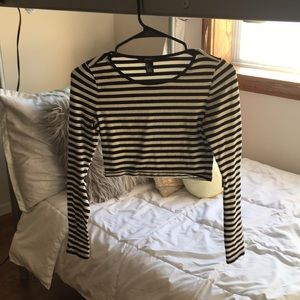 Black and white striped crop top!